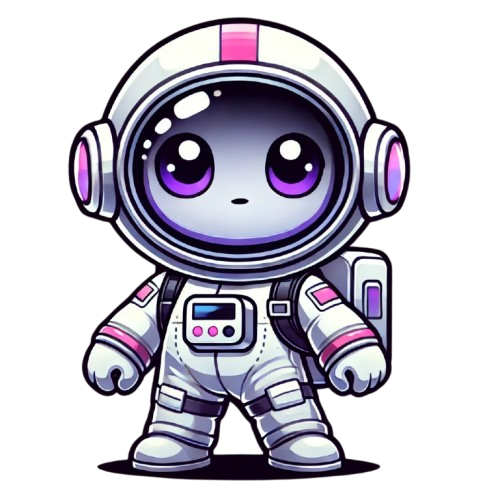 A cartoon astronaut in a white spacesuit eagerly grabs your attention, ready to show you something exciting!