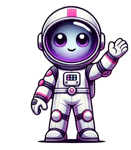 A cartoon astronaut in a white spacesuit eagerly grabs your attention, ready to show you something exciting!
